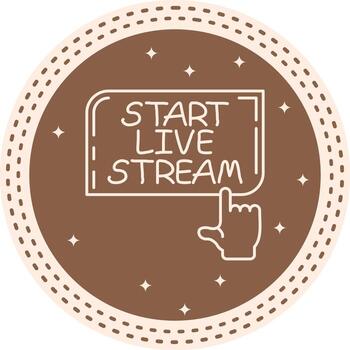 Start Live Stream Finger Tap Button Optimized Mobile UI Graphic vector
