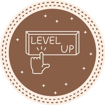 Level Up Finger Tap Button Streamlined UX Design Symbol vector