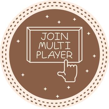 unirse multijugador dedo grifo botón vibrante usuario experiencia diseño vector