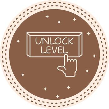 Unlock Level Finger Tap Button Concise Graphic Art Layout vector