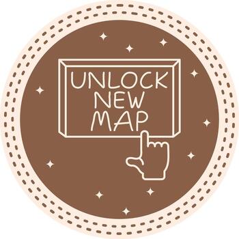 Unlock New Map Finger Tap Button Vibrant Web Design Element vector