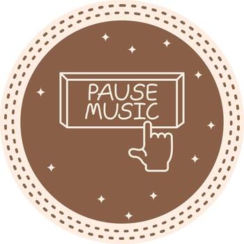 Pause Music Finger Tap Button Concise Graphic Art Layout vector
