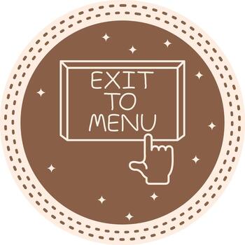 Exit to Menu Finger Tap Button Intuitive Digital Graphic Layout vector