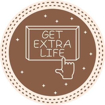 Get Extra Life Finger Tap Button Stylized Modern Design Feature vector