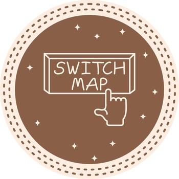 Switch Map Finger Tap Button Creative Flat Form vector