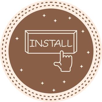 Install Finger Tap Button Functional Digital Symbol Layout vector