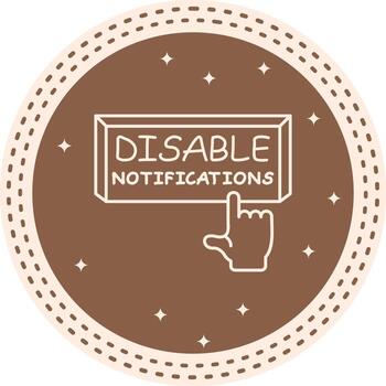 Disable Notifications Finger Tap Button Clean Digital Sketch Layout vector