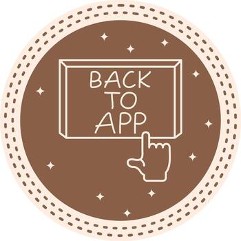 Back to App Finger Tap Button Geometric UI Graphic Layout vector