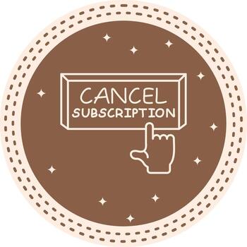 Cancel Subscription Finger Tap Button Strong Visual Branding Symbol vector