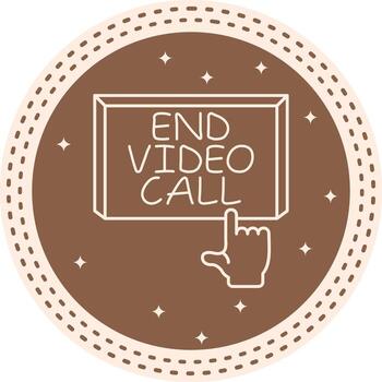 End Call Finger Tap Button Minimal Clean Graphic Object vector