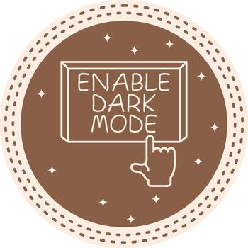 Enable Dark Mode Finger Tap Button Fluid Abstract Graphic Shape vector