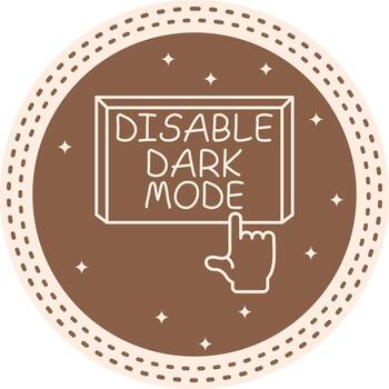 Disable Dark Mode Finger Tap Button Dynamic Flat Graphic Shape vector