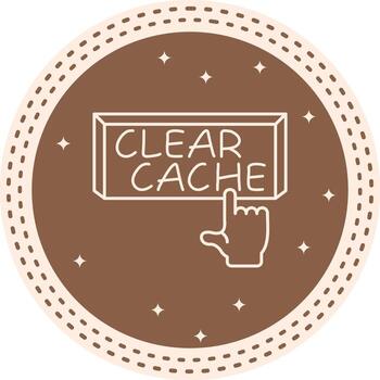 Clear Cache Finger Tap Button Modern Flat Symbol Layout vector