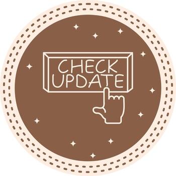Check Update Finger Tap Button Printable Creative Design Object vector