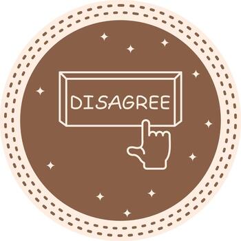 Disagree Finger Tap Button Sharp Minimal Graphic vector
