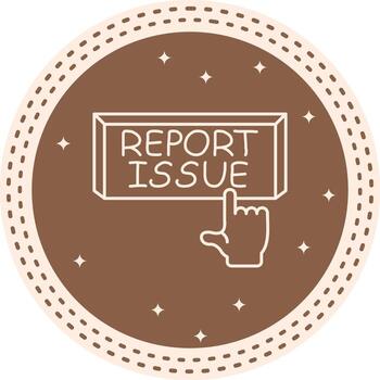 Report Issue Finger Tap Button Compact Mobile Graphic Element vector
