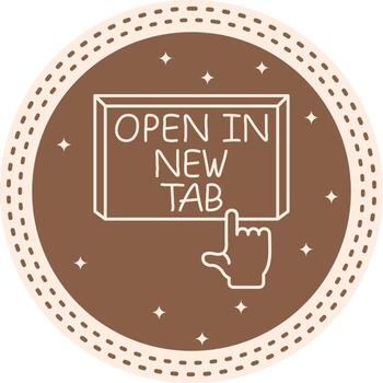 Open in New Tab Finger Tap Button Functional UI Graphic Element vector
