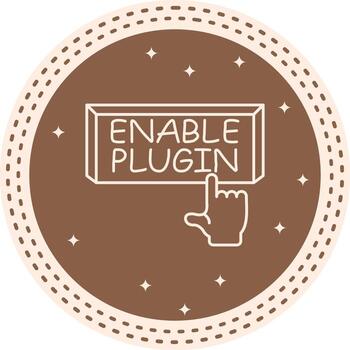 Enable Plugin Finger Tap Button Abstract User Interface Shape vector