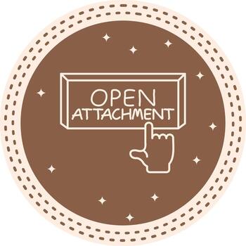 Open Attachment Finger Tap Button Concise UI Layout vector