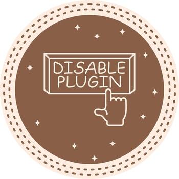 Disable Plugin Finger Tap Button Sharp Minimal Graphic vector