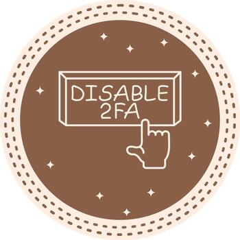 Disable 2FA Finger Tap Button Modern Flat Symbol Layout vector