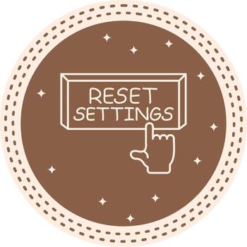 Reset Settings Finger Tap Button Custom User Interface Graphic vector