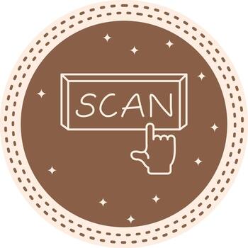 Scan Finger Tap Button High Resolution Design Sketch vector