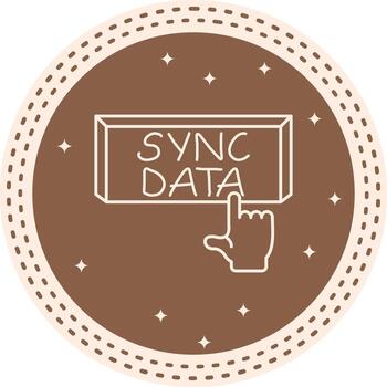 Sync Data Finger Tap Button Balanced Mobile App Symbol vector