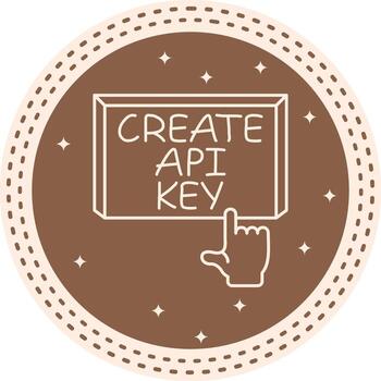 crear api llave dedo grifo botón compacto plano gráfico formar vector