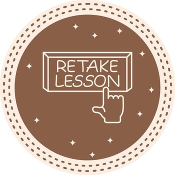 Retake Lesson Finger Tap Button Geometric Design Shape vector