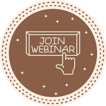 Join Webinar Finger Tap Button Compact UI Graphic Sketch vector