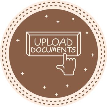 Upload Documents Finger Tap Button Balanced Mobile App Symbol vector