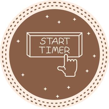 Start Timer Finger Tap Button Geometric UI Graphic Layout vector