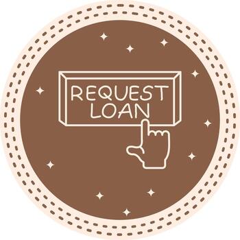 Request Loan Finger Tap Button High Resolution File vector
