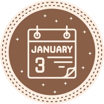 3 January Distinct Visual Symbol Form vector