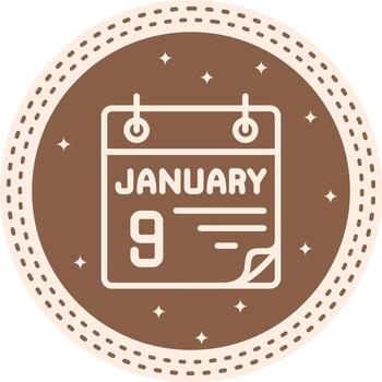 9 January Consistent Web Graphic Style vector