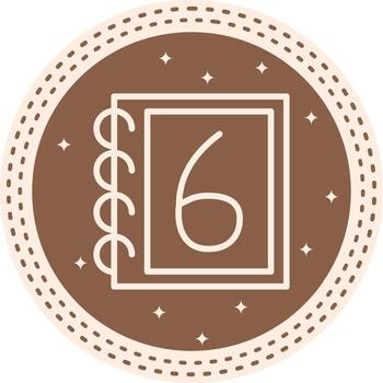 número 6 6 consistente web gráfico estilo vector