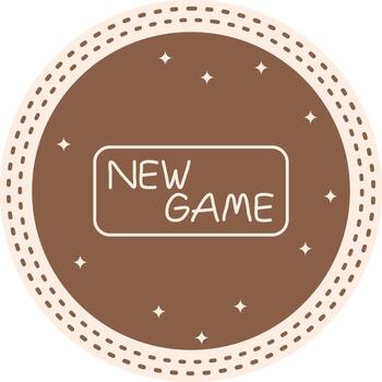 New Game Slim Button Sharp Line Art Drawing vector