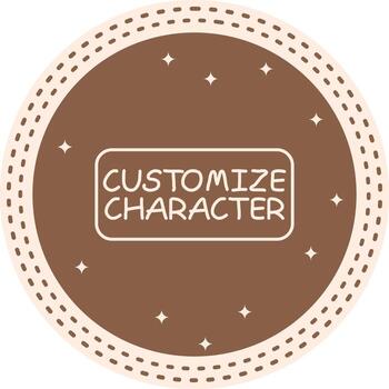 personalizar personaje Delgado botón geométrico diseño forma vector