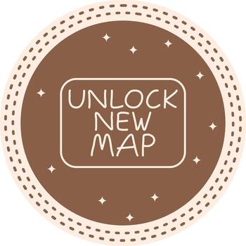Unlock New Map Slim Button Modern Flat Symbol Layout vector