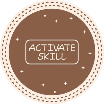 Activate Skill Slim Button Geometric UI Graphic Layout vector