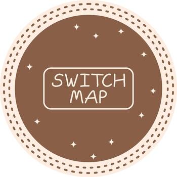 Switch Map Slim Button Layered Creative Graphic Layout vector