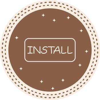 Install Slim Button Strong Flat Graphic Mark vector