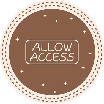 Allow Access Slim Button Decorative Flat Sketch vector