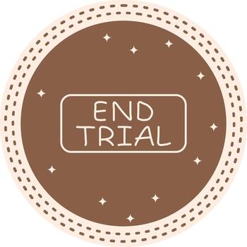 End Trial Slim Button Versatile Flat Design Asset vector
