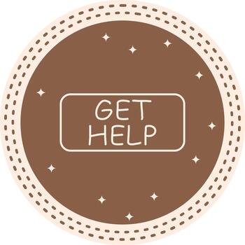 Get Help Slim Button Unique Web Design Illustration vector