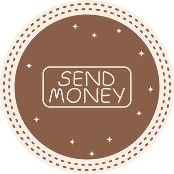 enviar dinero Delgado botón fuerte visual marca símbolo vector