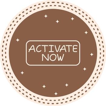 Activate Now Slim Button Balanced Mobile App Symbol vector