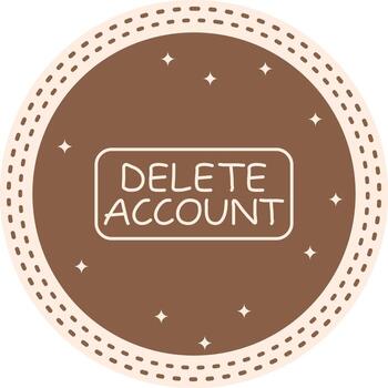 Delete Account Slim Button Functional UI Graphic Element vector
