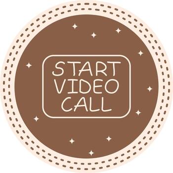 Start Call Slim Button Clear Modern Design Object vector